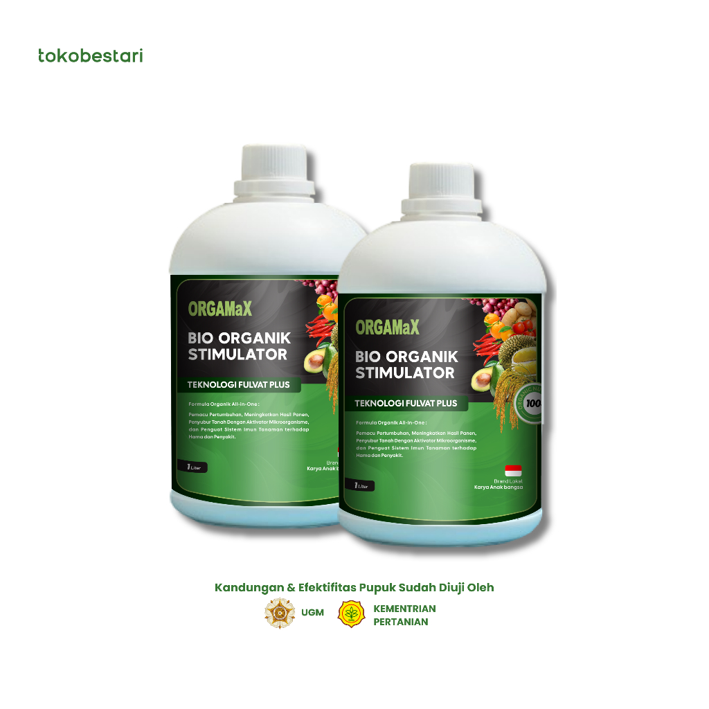 [2Btl]Orgamax 1L - Zat Stimulator Organik Cair Pupuk Asam Fulvat Humat booster buah sayur lebat tana