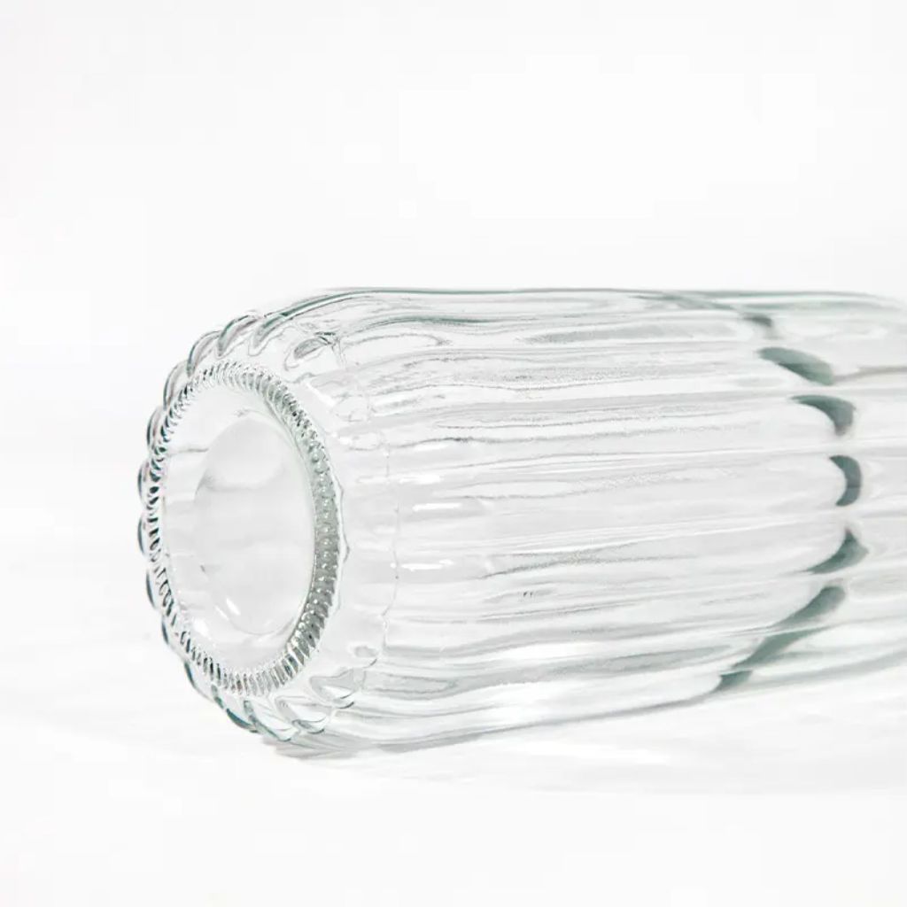 Muranee Botol Kaca Round Botol Air Bergaris Kedap Udara 1 Liter