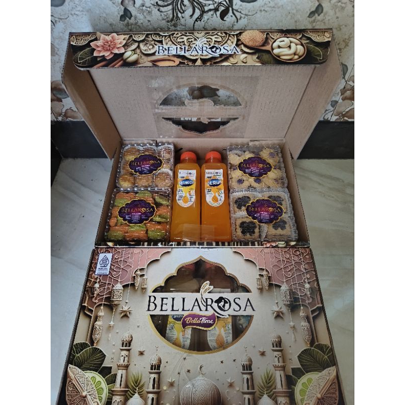 

Paket kue kering + sirup squash rasa jeruk BELLAROSA BELLATIME