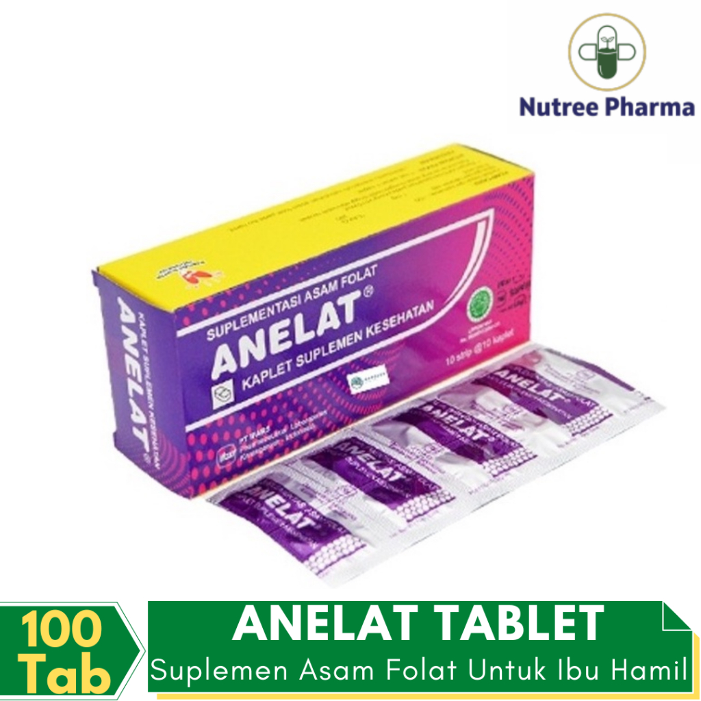 Anelat Box Isi 100 Tablet | Suplemen Asam Folat / Folic Acid Untuk Ibu Hamil | Program Hamil