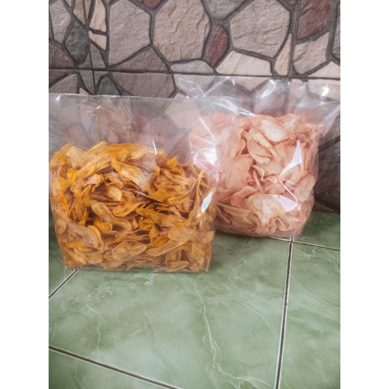 

Keripik Pisang dan Talas Manis dan Asin ( 250/500/1000 gram)