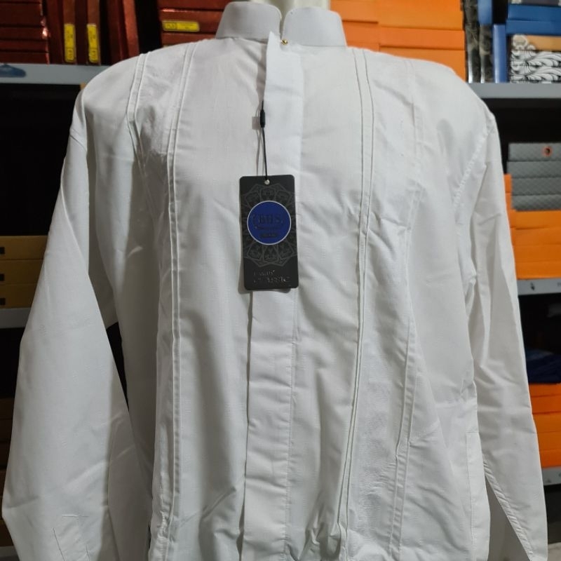 Bamus Baju Muslim Koko Pria BHS Classic Silver Lengan Panjang Warna Putih