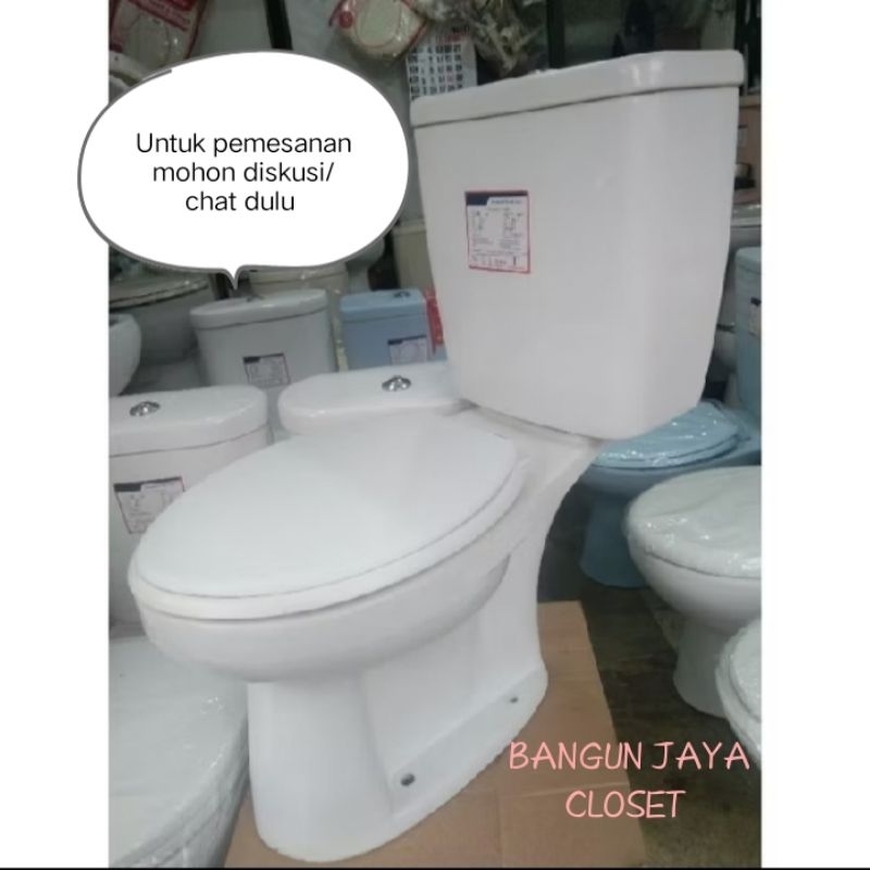 Closet duduk Toto tipe sw516jpt kondisi second warna putih, Harvest green,biru muda lubang as 50 cm