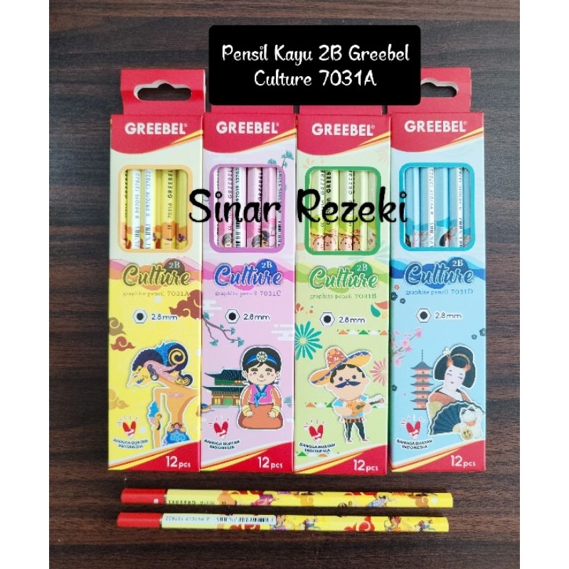 

12 buah!!7031!Pensil kayu 2B Greebel murah lucu fancy/pensil anak sekolah/graphite pencil