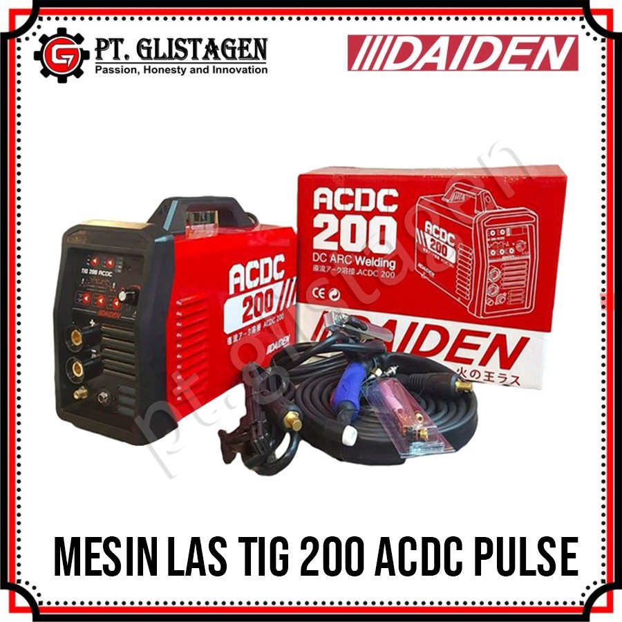 Daiden Mesin Las Argon TIG 200 ACDC Pulse Travo Las Aluminium Welding Inverter AC/DC Tig 200A