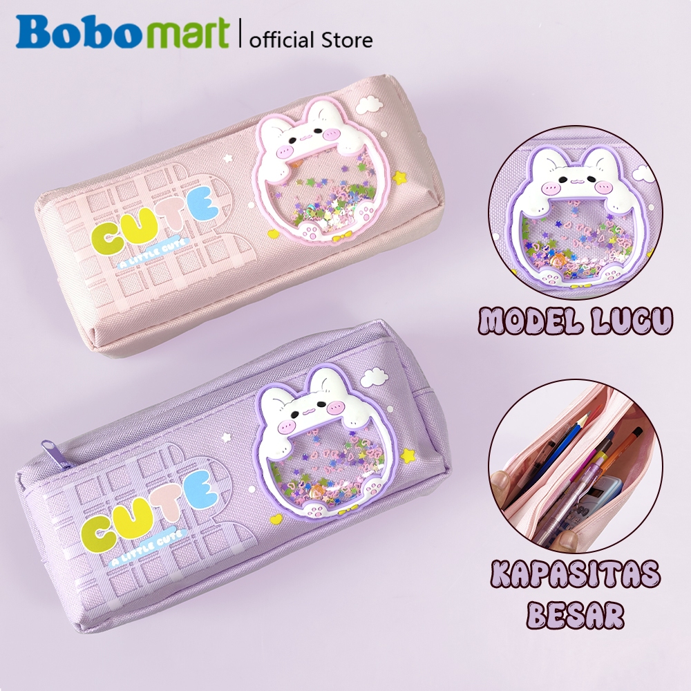 

BOBOMART Tempat Pensil Pen Case Pouch Motif Lucu Cute Kapasitas Besar Dengan Pernak Pernik