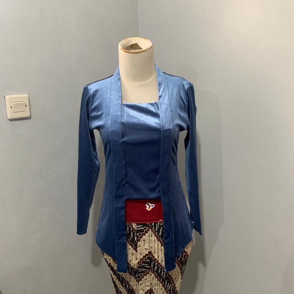 Kebaya Kutu Baru Modern Bludru Denim