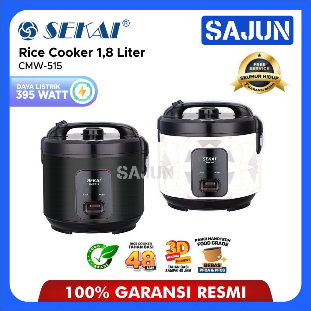 Sekai Rice Cooker / Penanak Nasi Magic Com Penghangat Nasi 3in1 1.8 L CMW-515 / CMW-512 TU2T