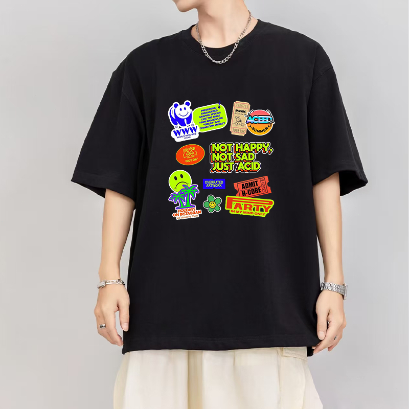 Kaos pria terbaru kaos katun motif Korea kaos katun pria yang nyaman-2234