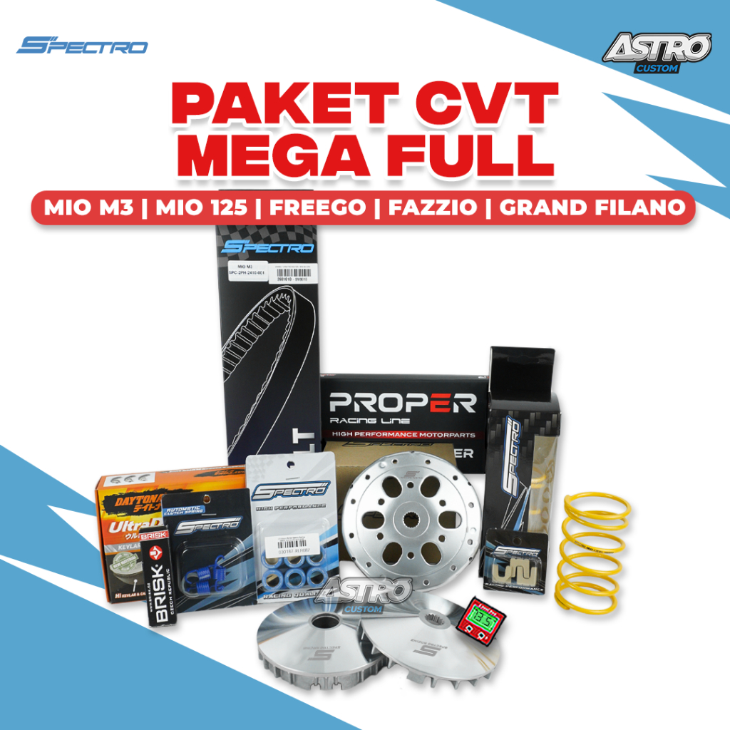 Mega Super Full Upgrade CVT Mio M3 S Z Xride Soul GT Fino 125 Freego Filano Fazzio Mangkok Spectro