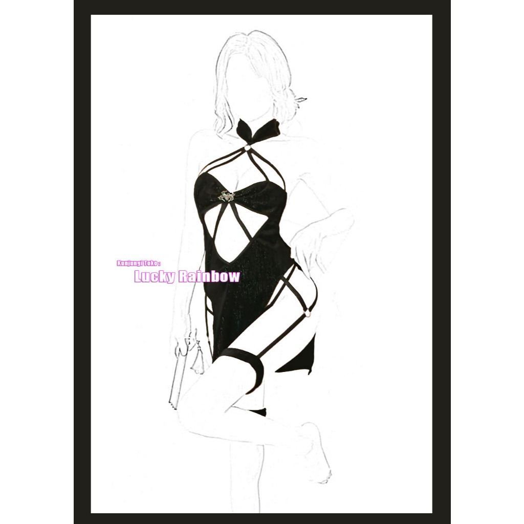 Lingerie Chinese Costume Sexy Bandage Cheongsam Black 3146