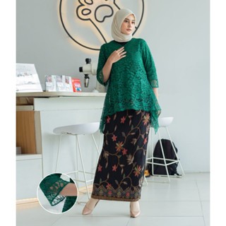 Hijau Botol I Atasan & Setelan Kebaya 𝗕𝗿𝘂𝗸𝗮𝘁 𝗥𝗶𝗻𝗷𝗮𝗻𝗶 Lengan Panjang / Wanita / Kebaya Wisuda / Kebay
