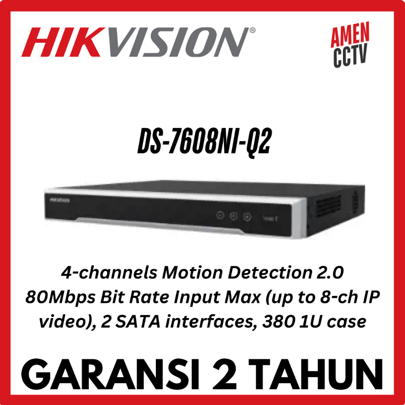 NVR Hikvision DS-7600NI-Q1/Q2 Series (4 MP & H.265+) DS-7608NI-Q2