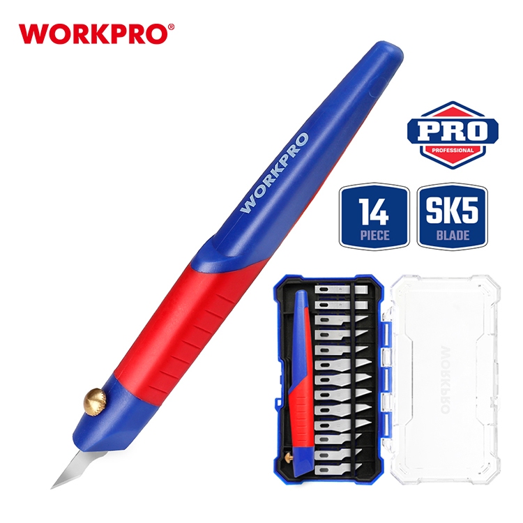 

Set Pisau Hobi Ukir isi 14Pcs/WORKPRO/WP219005/14pc Hobby Knife Set