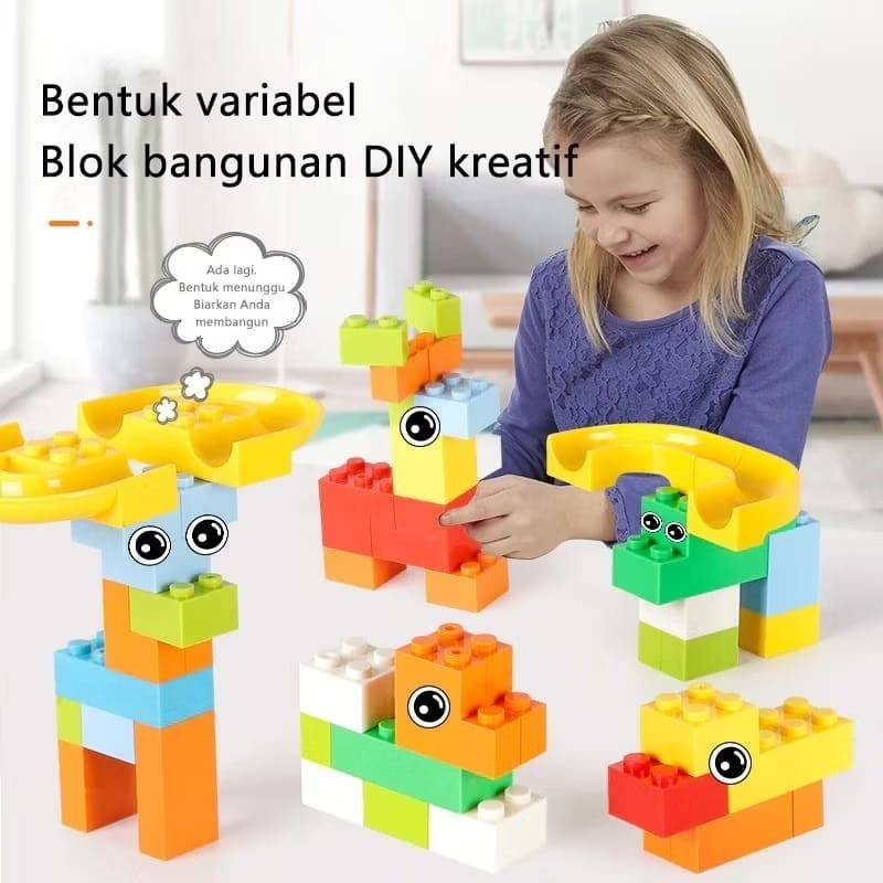 MAINAN BRICKS LEGO MARBLE RUN MAZE BLOCK - BALOK SUSUN - BUILDING BLOCK - FUNNY BLOCKS