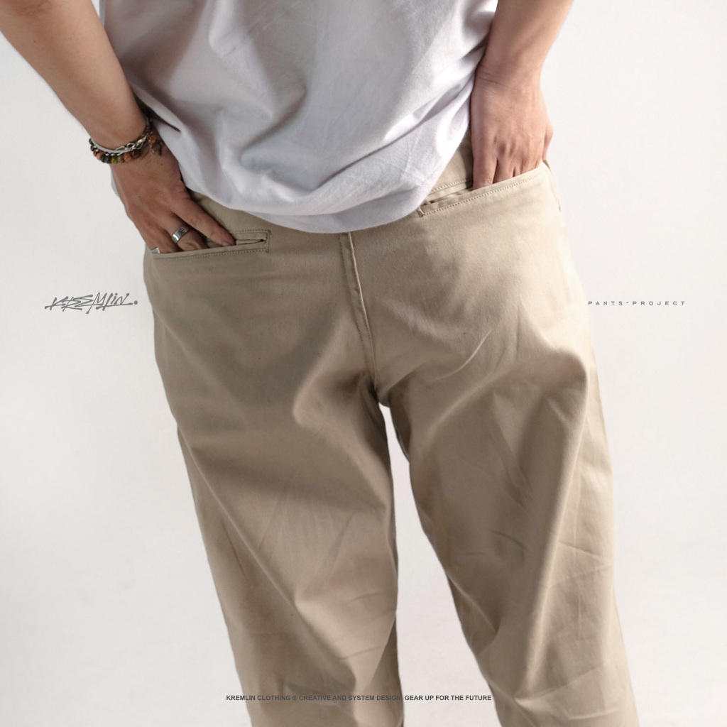 PREMIUM KREMLIN Celana Chino Loose Fit Baggy Long Pants - Khaki - Bumble PREMIUM