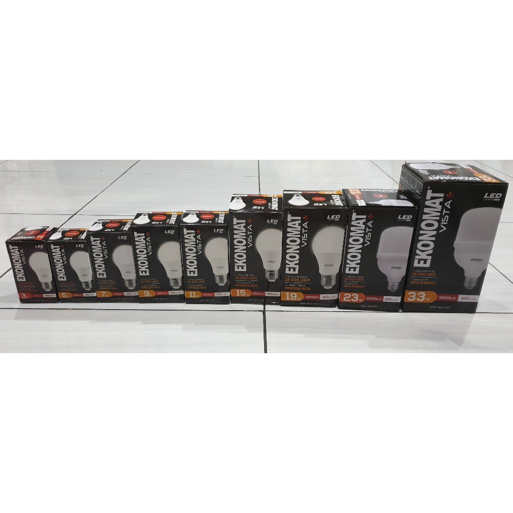 Lampu LED Ekonomat VISTA 3w 5w 7w 9w 11w 15w 19w 23w 33w PUTIH