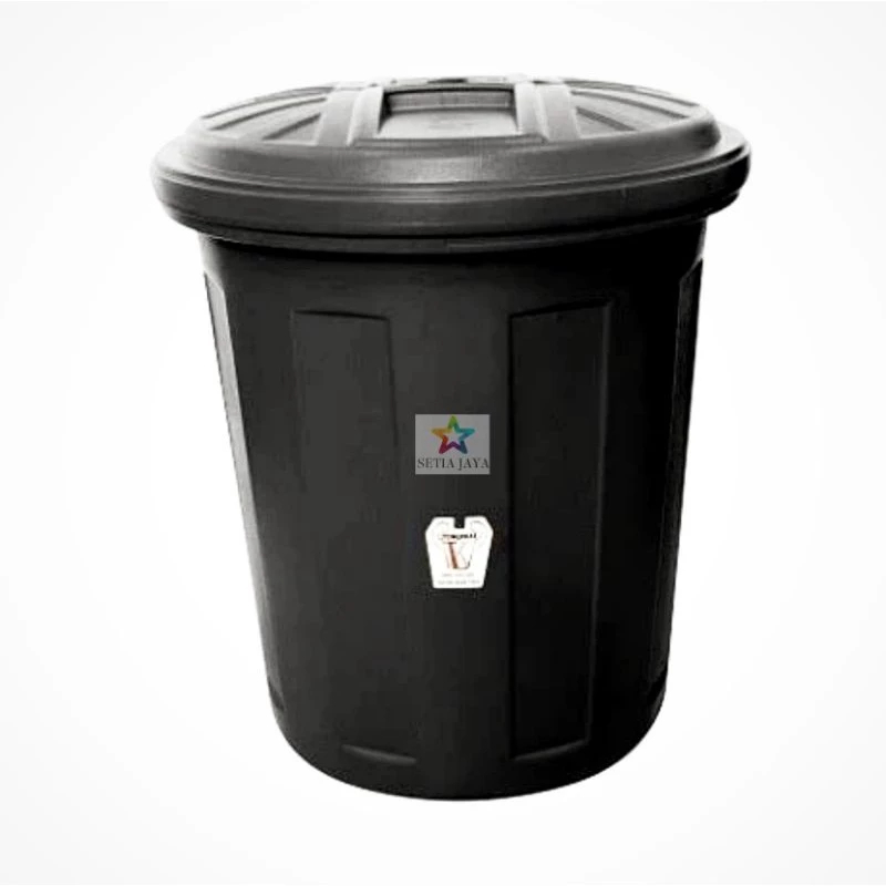 Tong Sampah Tong Air Plastik Hitam + Tutup