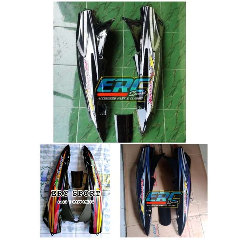 COVER BODI KARISMA X 125 HITAM BODI BELAKANG HONDA KARISMA X 125 PLUS STRIPING KARISMA X