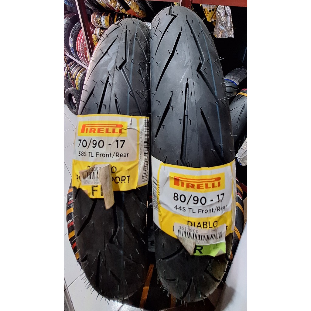 PIRELLI diablo rosso sport 70/90 - 17 & 80/90 - 17