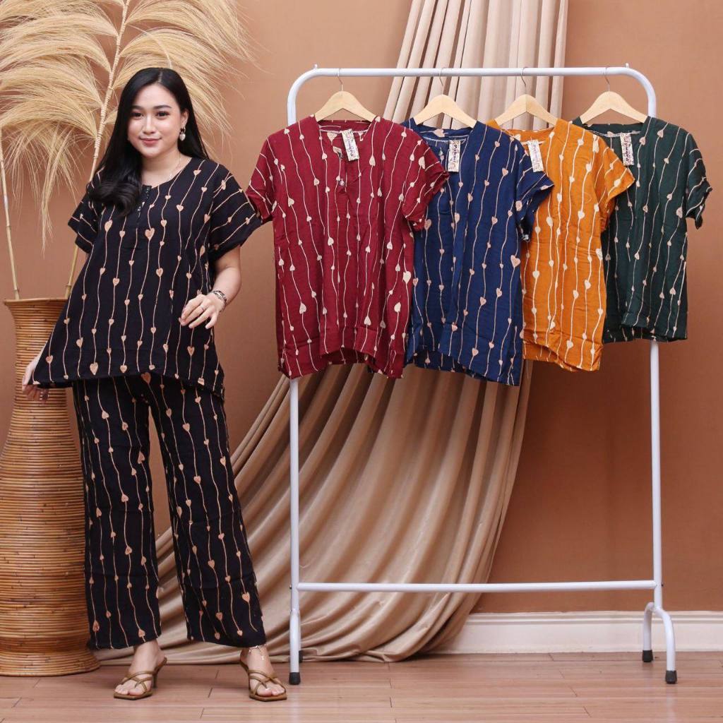 SETELAN CELANA PANJANG ld 110cm  set busui || set bumil || baju kekinian || baju tidur || baju tidur