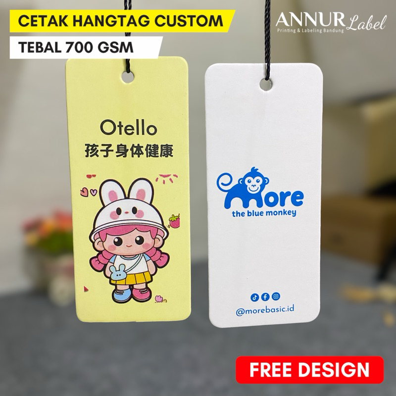 

custom hangtag tebal 700gsm free desain hangtag bau cetak 2sisi