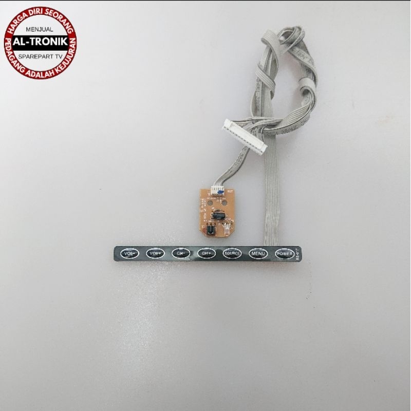 TOMBOL DAN SENSOR TV LED AKARI 32 INCH MODEL SC-52V32 MANUAL IR RECEIVER SC52V32 SC 52V32