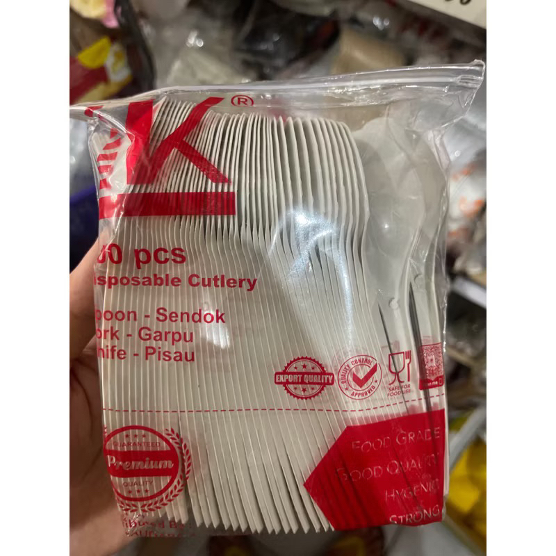 Sendok Plastik Putih isi 100 pcs