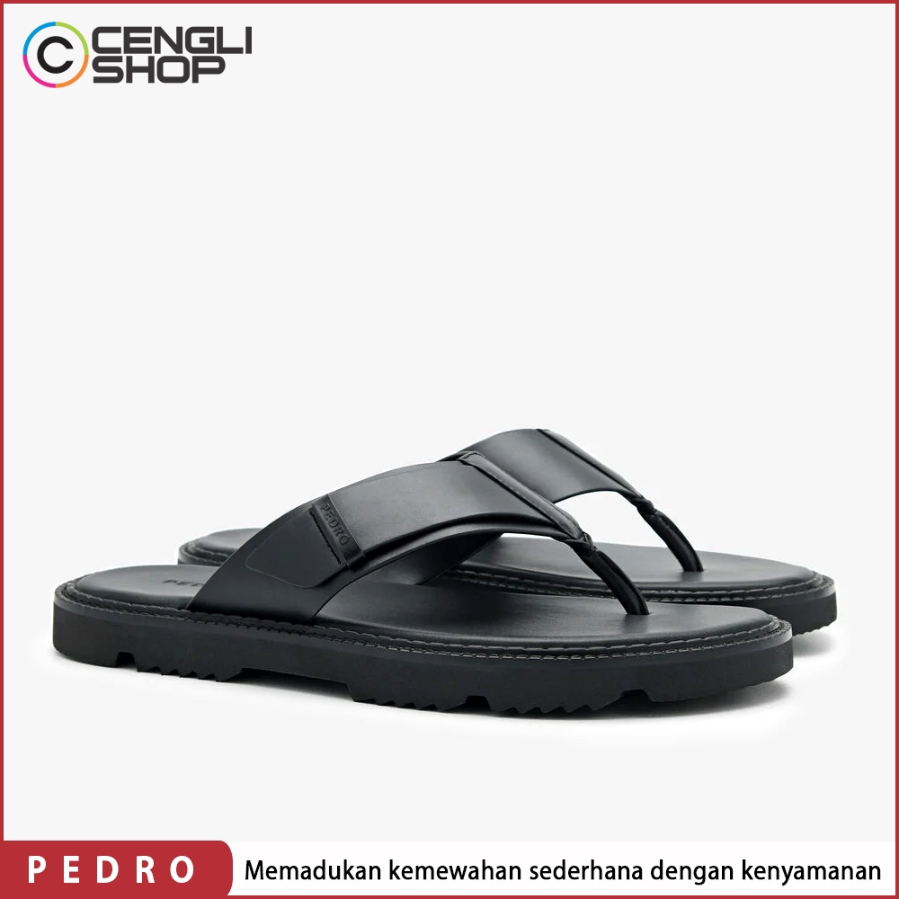 SANDAL JEPIT PEDRO PRIA ORIGINAL SENDAL KASUAL CASUAL BRANDED  ASLI ORI TERBARU HITAM BLACK PM016
