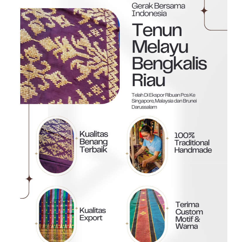 Kain Songket Tenun Lejo Songket Melayu Riau Khas Bengkalis