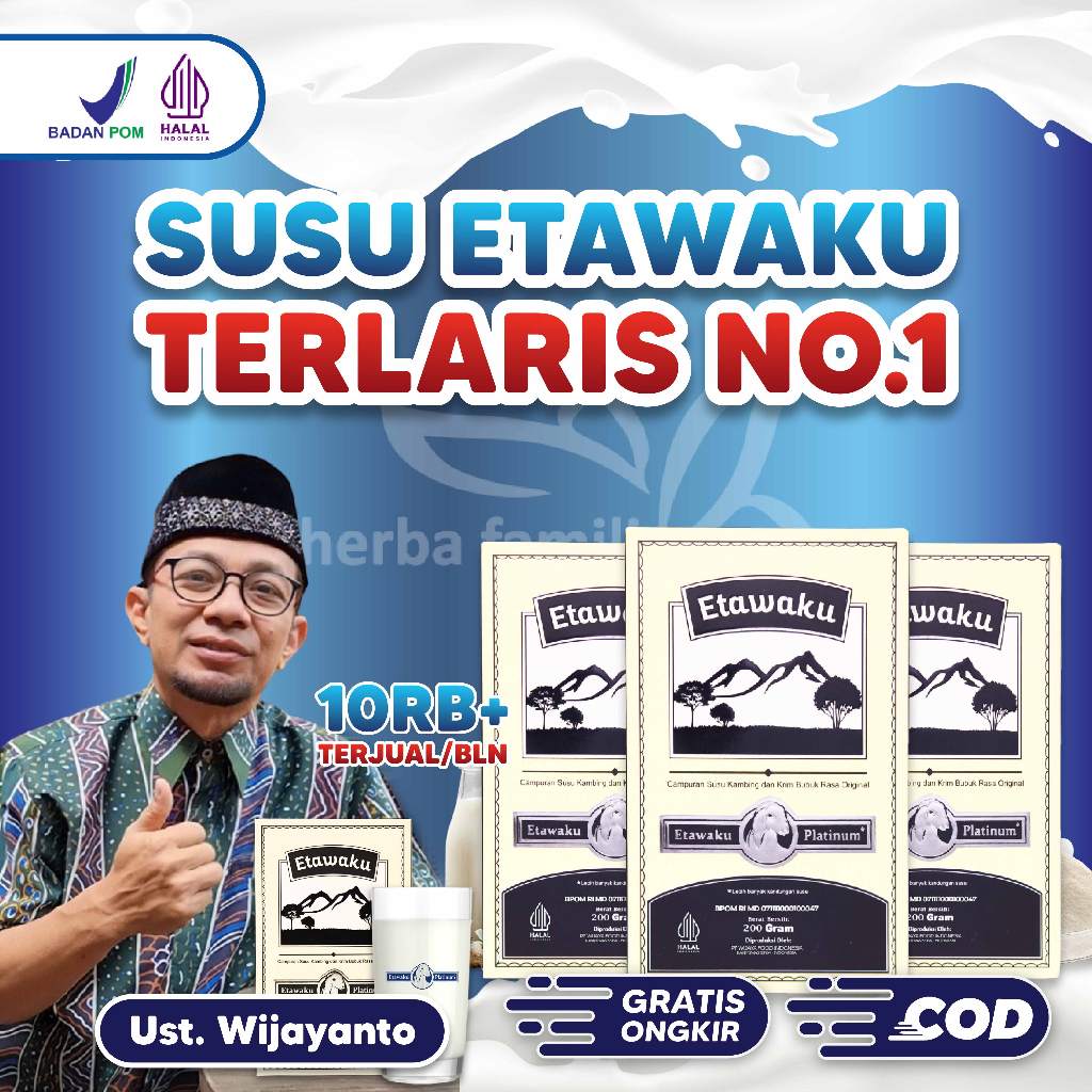 

Etawaku Platinum 3 Box Susu Kambing Etawa Bubuk Murni Rendah Gula Tinggi Kalsium Menjaga Kesehatan