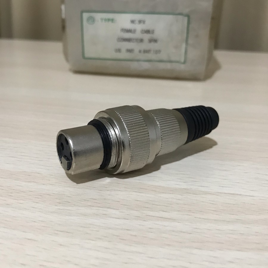 SOCKET SOKET CANON XLR FEMALE CEWEK BESI METAL NEUTRIK NC 3FX