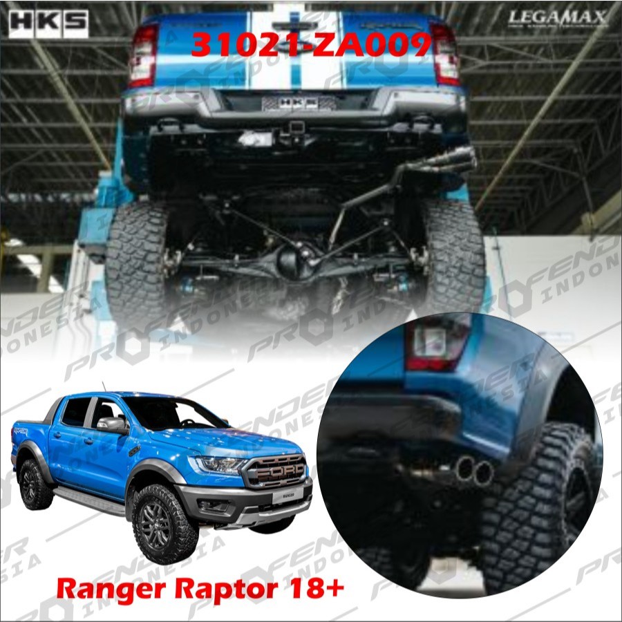 Aksesoris Muffler Exhaust Knalpot HKS - FORD RANGER RAPTOR 18+ Legamax (Side Dual Twin Tail carbon) 