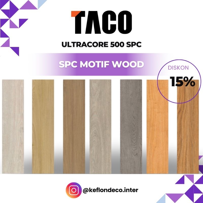 TACO SPC Lantai 5mm | SPC Tebal 5mm | Plank Taco | SPC Kayu