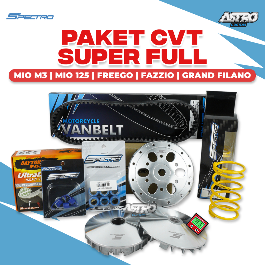 Super Full Upgrade CVT Mio M3 Soul GT 125 Fino XRide 125 Gear S/Z 125 Fazzio Grand Filano CVT Racing