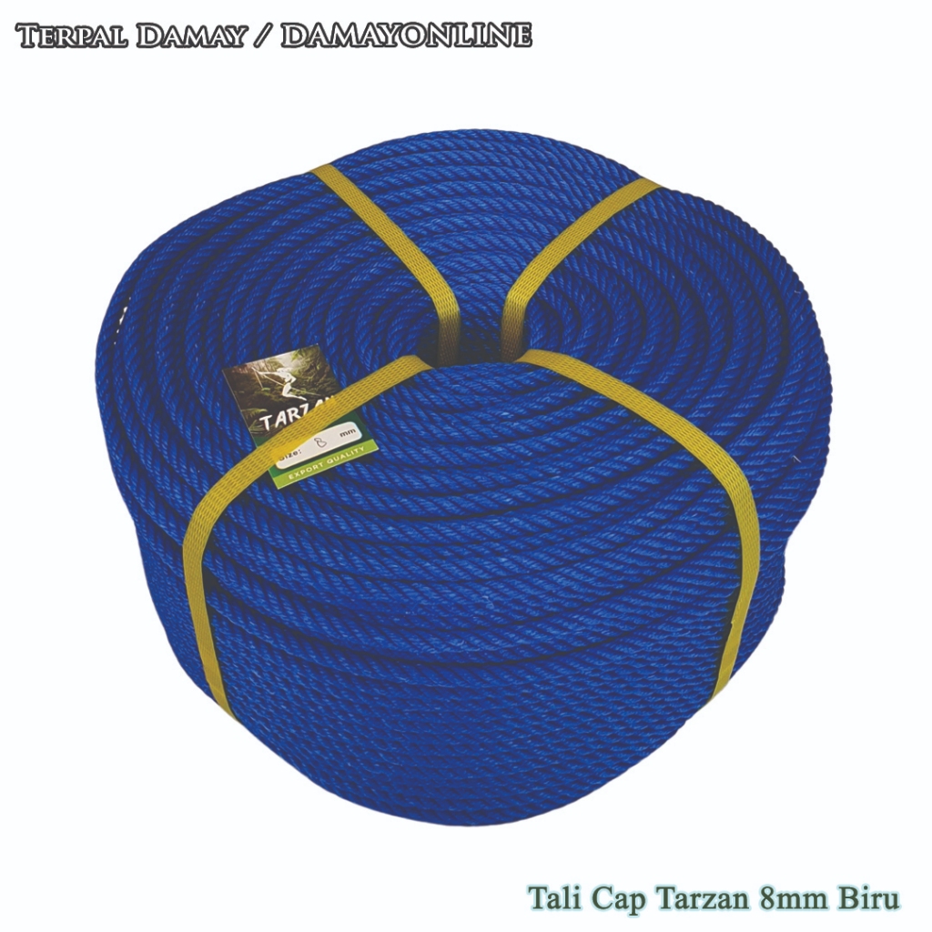 

Tali Tambang PE Cap Tarzan 8mm Biru / Rol ( Harga Per Rol )