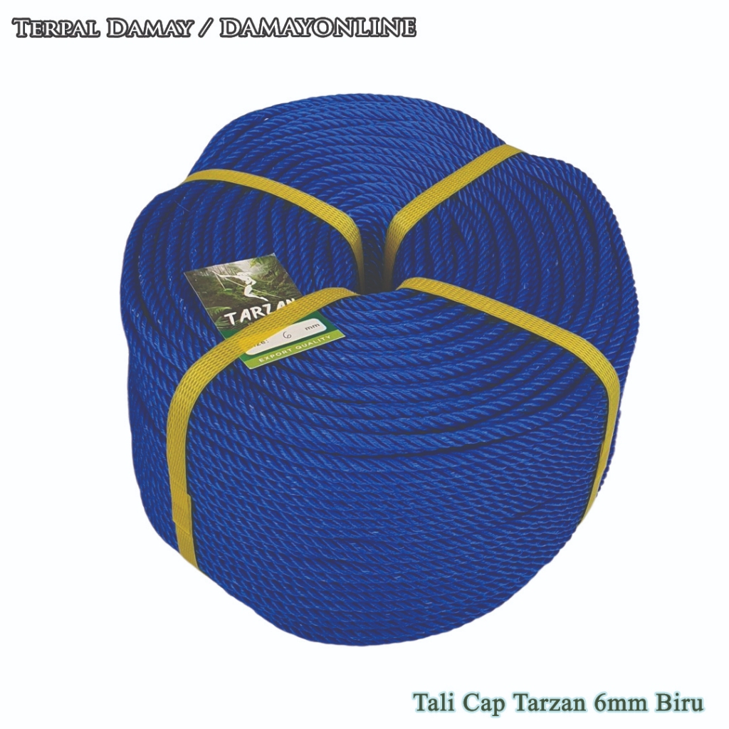

Tali Tambang PE Cap Tarzan 6mm Biru / Rol ( Harga Per Rol )