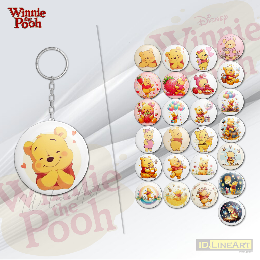 Gantungan Kunci WINNIE THE POOH Keychain Ganci Pin