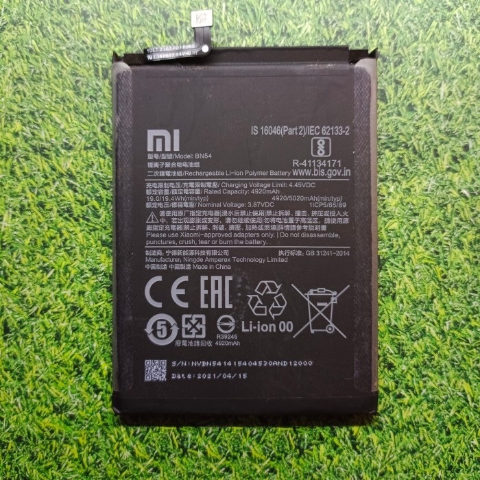 Baterai BN54 Xiaomi Redmi 9 Original Redmi Note 9 Bawaan HP Redmi Note 10x 4G 5020mAh Copotan