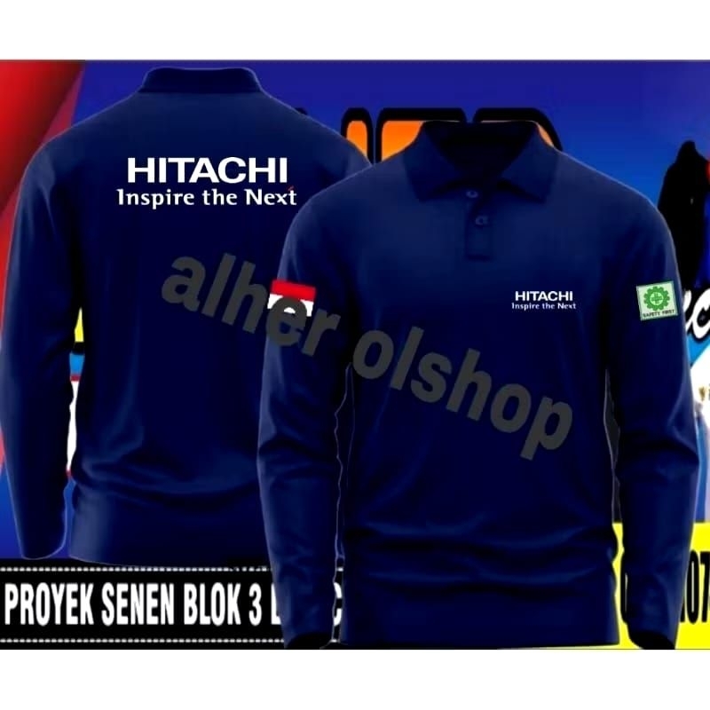 Kaos Hitachi baju Hitachi seragam Hitachi Pdh Hitachi kaos kerah Hitachi kaos polo Hitachi polo shir