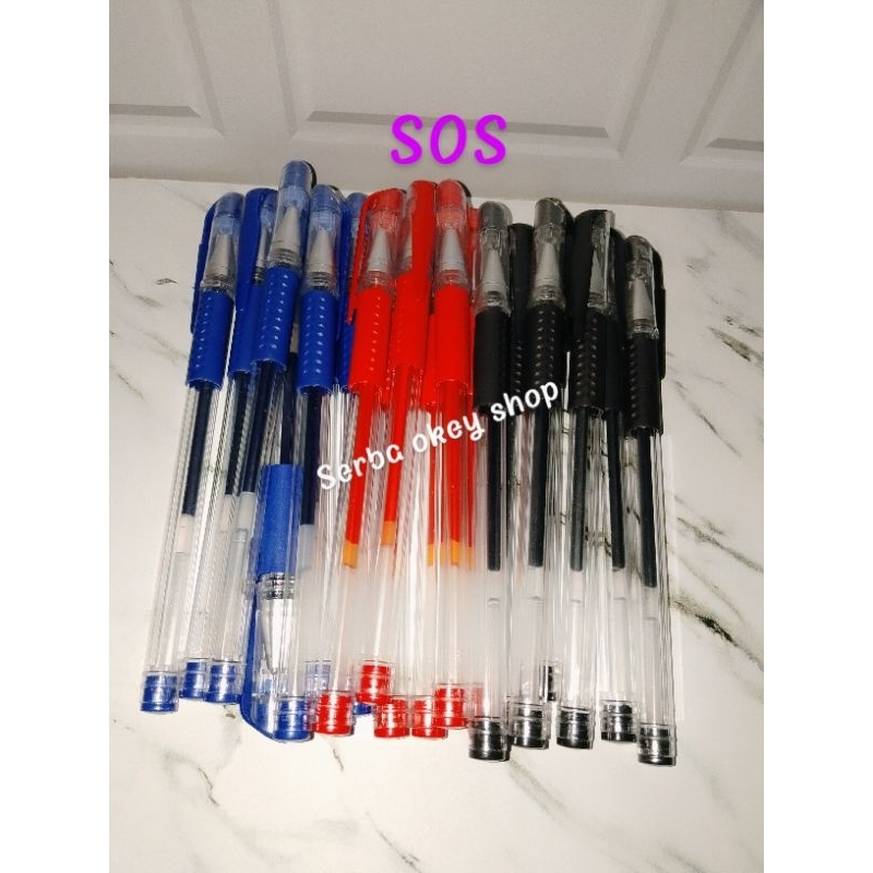 

SOS bolpoin gel ink 0,5mm per pcs/ alat tulis sekolah