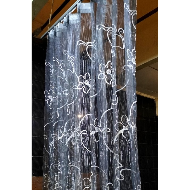 pesanan khusus custom vitrase abu motif/bordir