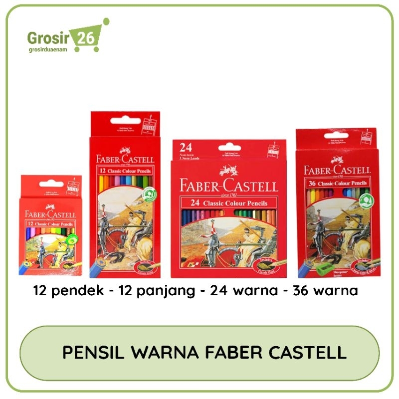 

(1 set) pensil warna / kelir klir kayu faber castell isi 12 | 24 | 36 warna