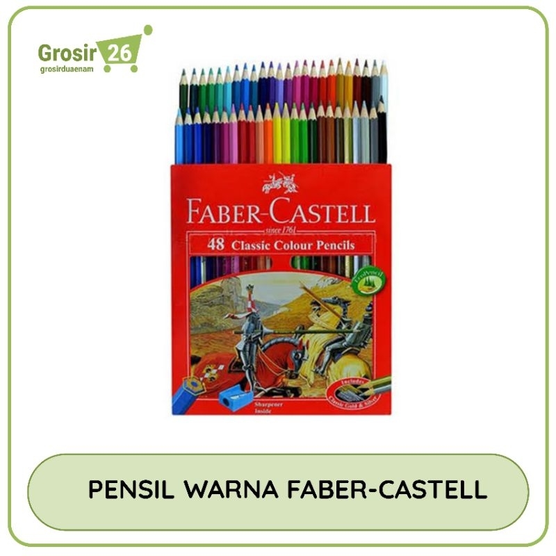 

(1 set) pensil warna / kelir klir kayu faber castell isi 48 warna