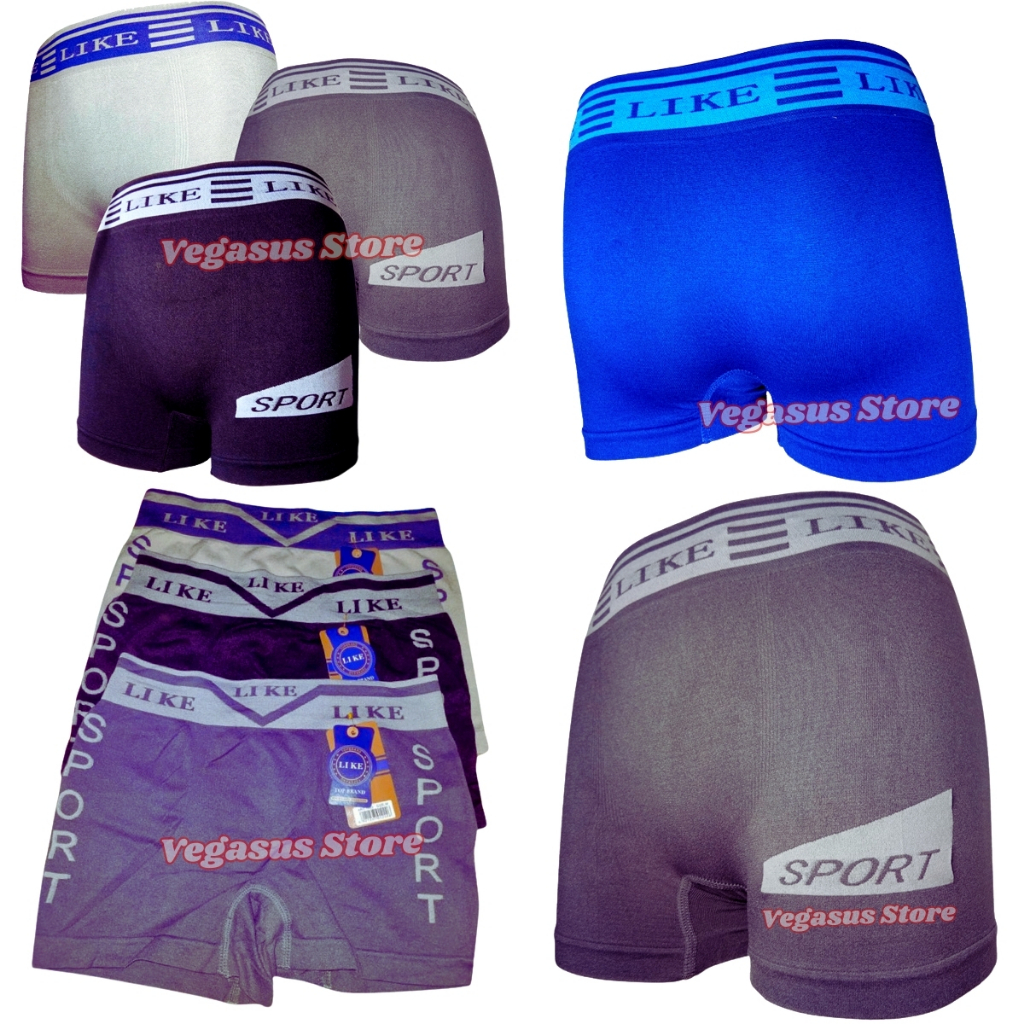 3Pcs Boxer Celana Dalam Pria Sport Premium CD Boxer Like-Vegasus Store