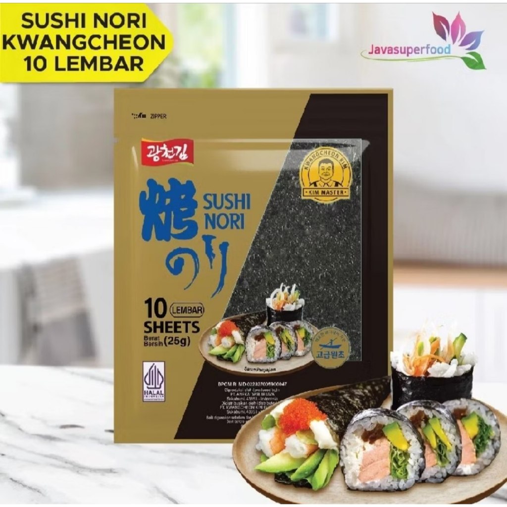 

RB Sushi Gimbap Kimbap Nori Kwangcheon Kim Roasted Seaweed Rumput Laut Panggang - 25g - 10 lembar -