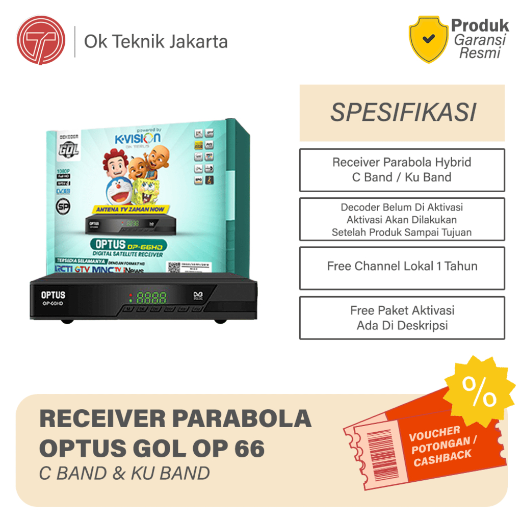 [BISA COD] Receiver Parabola Optus New OP 66 HD Bisa Buka MNC Group