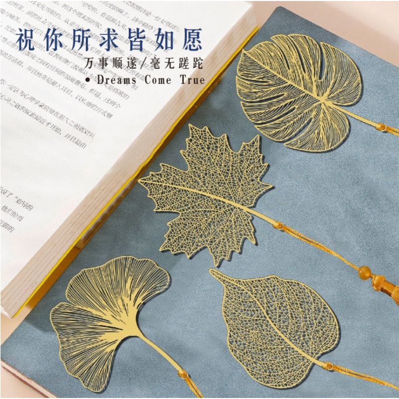 

Bookmark Metal The leaves of Four Seasons Pembatas Buku Hadiah Penuh Ketulusan Hati