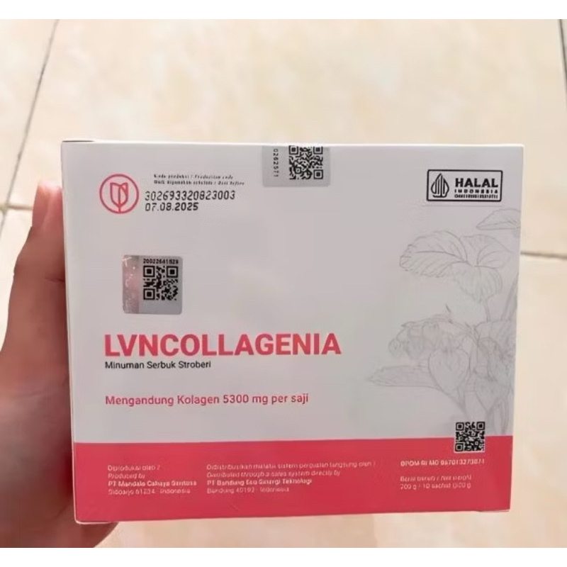 Lvn Collagenia 1 Box isi 10 Sachet Minuman Serbuk stroberi