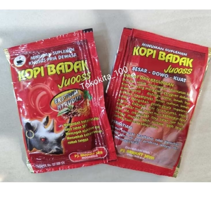 

Kopi Badak Juooss 1 Sachet Minuman Penambah Stamina Pria Kuat Tahan Lama
